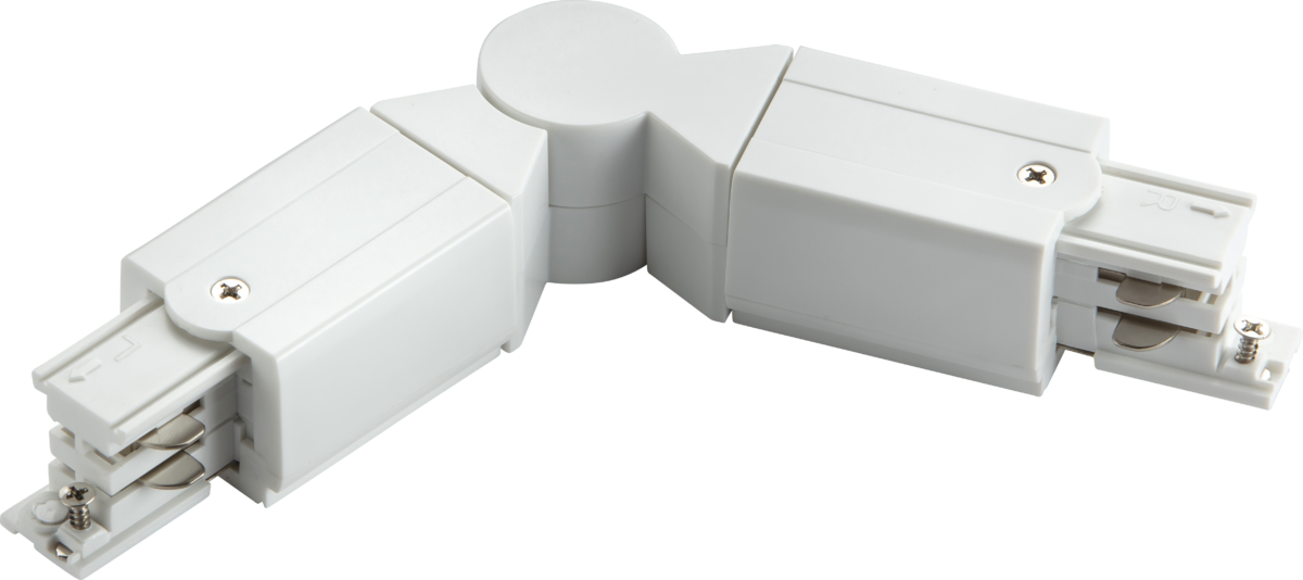 Knightsbridge KLANW K-LINE 230V 3-Circuit Track Angle Connector - White