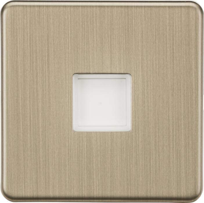 Knightsbridge SFPLAB Screwless 230V LED Plinth Light - Antique Brass