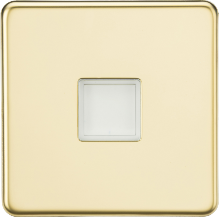 Knightsbridge SFPLPB Screwless 230V LED Plinth Light - Polished Brass