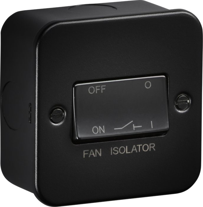 Knightsbridge M1100TB Metalclad 10A Fan Isolator Switch - Textured Sand Black Finish