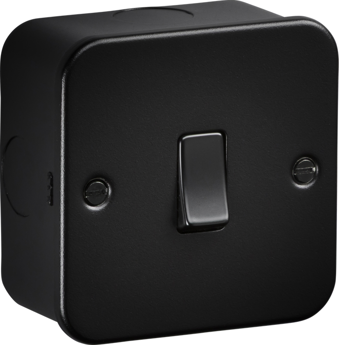 Knightsbridge M2000TB Metalclad 10AX 1G 2-way Switch - Textured Sand Black Finish