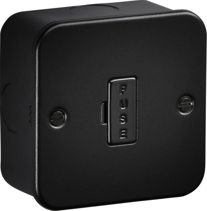 Knightsbridge M6000TB Metalclad 13A Unswitched Fused Spur - Textured Sand Black Finish