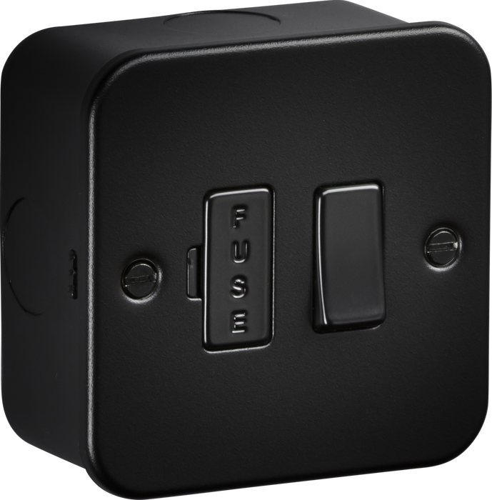 Knightsbridge M6300TB Metalclad 13A Switched Fused Spur - Textured Sand Black Finish