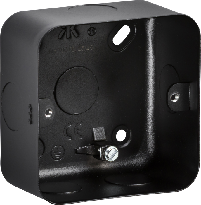 Knightsbridge M8700TB Metalclad 1-2G Surface Mount Box - Textured Sand Black Finish