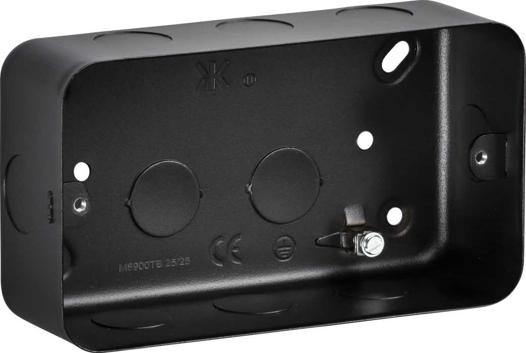 Knightsbridge M8900TB Metalclad 3-4G Surface Mount Box - Textured Sand Black Finish