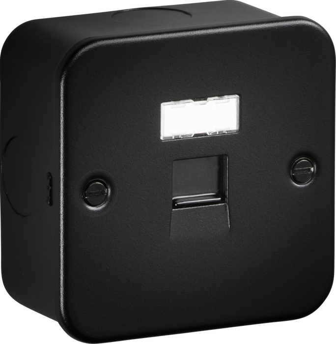 Knightsbridge MC6TB Metalclad UTP CAT6a RJ45 Network Outlet - Textured Sand Black Finish