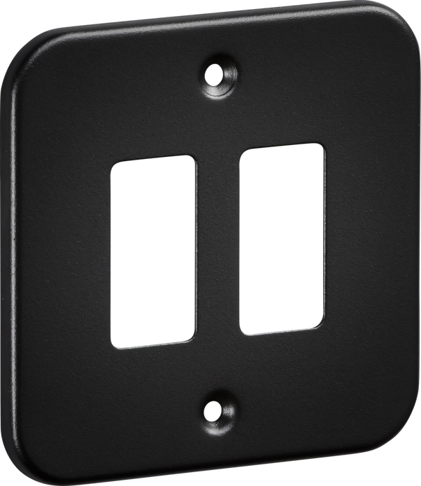 Knightsbridge GDFP002TB 2G Metalclad Grid Faceplate - Textured Sand Black Finish