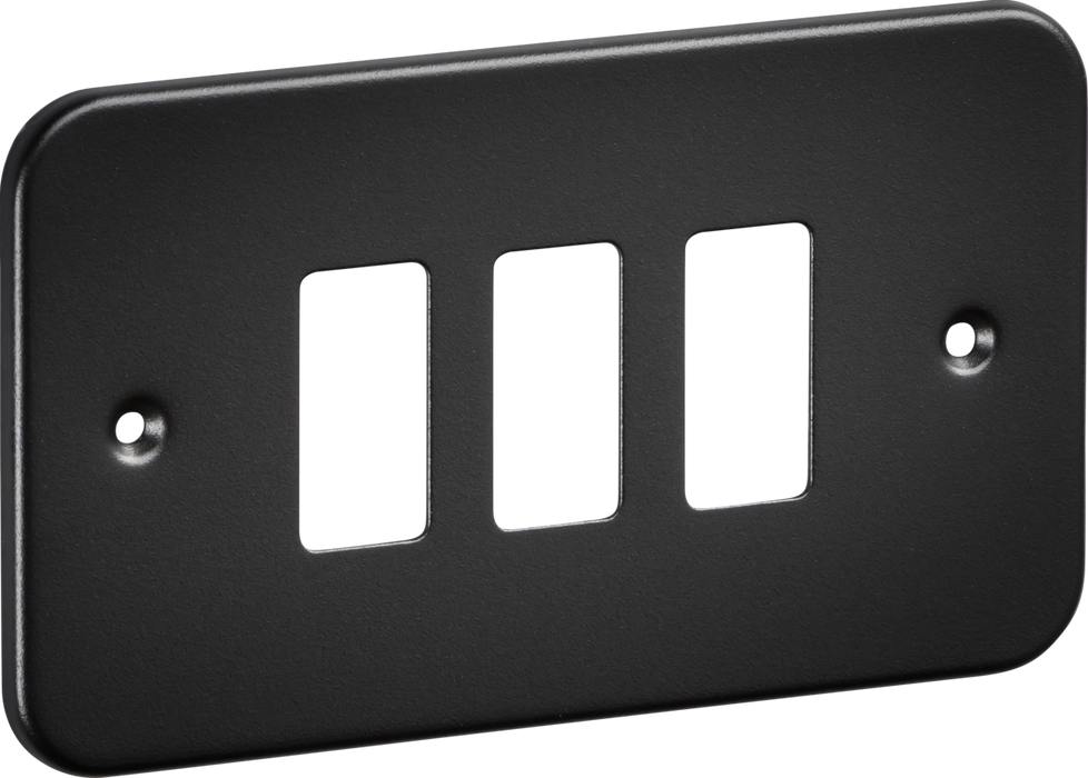 Knightsbridge GDFP003TB 3G Metalclad Grid Faceplate - Textured Sand Black Finish