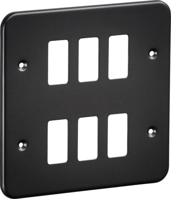 Knightsbridge GDFP006TB 6G Metalclad Grid Faceplate - Textured Sand Black Finish
