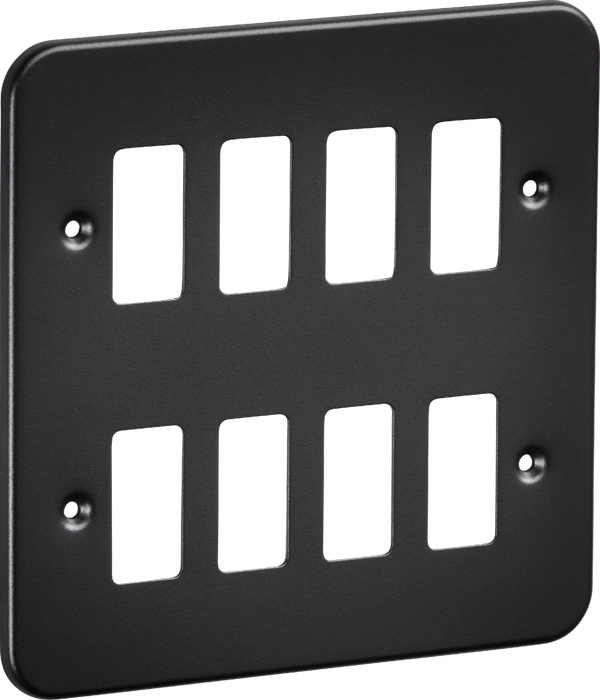 Knightsbridge GDFP008TB 8G Metalclad Grid Faceplate - Textured Sand Black Finish