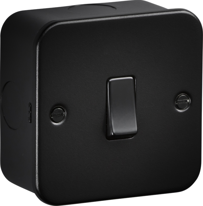 Knightsbridge M8341TB Metalclad 20A 1G DP Switch - Textured Sand Black Finish