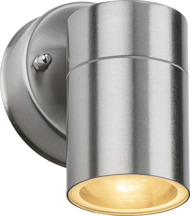 Knightsbridge OBEX1BC 230V IP55 GU10 Fixed Single Wall Light - Brushed Chrome