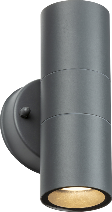 Knightsbridge OBEX2A 230V IP55 GU10 Fixed Up/Down Wall Light - Anthracite