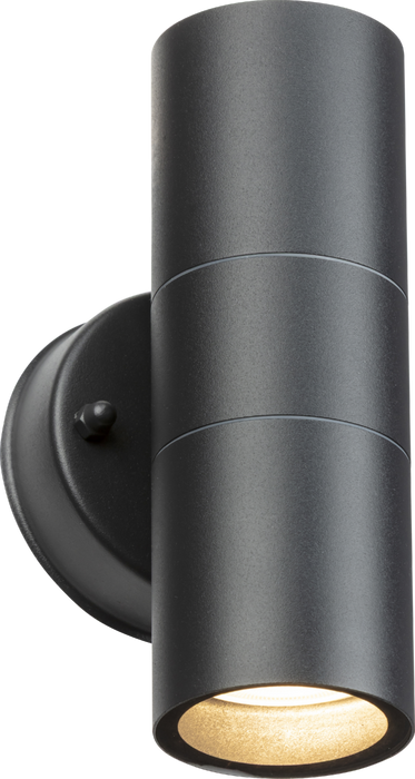 Knightsbridge OBEX2BK 230V IP55 GU10 Fixed Up/Down Wall Light - Matt Black