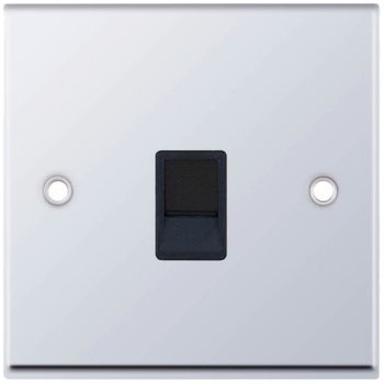Selectric 7M-Pro Polished Chrome 1 Gang RJ11 Socket with Black Insert