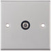 Selectric 7M-Pro Satin Chrome 1 Gang Satellite Socket with Black Insert