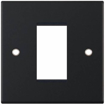 Selectric 5M Matt Black 1 Gang Euro Plate with Single Aperture