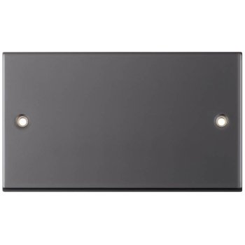Selectric 5M Black Nickel 2 Gang Blank Plate