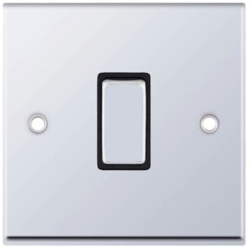 Selectric 7M-Pro Polished Chrome 1 Gang 10A 2 Way Switch with Black Insert