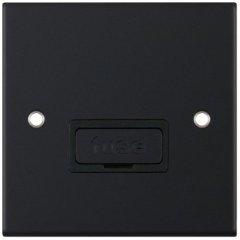 Selectric 5M Matt Black 13A Fused Connection Unit with Black Insert