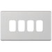 Selectric 5M-Plus GRID360 Satin Chrome 4 Gang Faceplate