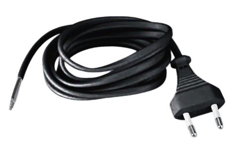 Thorgeon - 19037 Flat Cord 3m 2?—0.75mm?? 2.5A 250V~ IP20 EU Plug Black