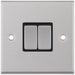 Selectric 7M-Pro Satin Chrome 2 Gang 10A 2 Way Switch with Black Insert