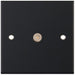 Selectric 5M Matt Black 1 Gang TV Socket with Black Insert