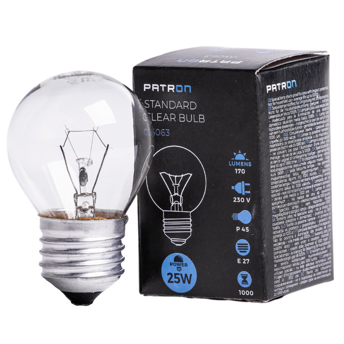 Patron - 05063 Incandescent Bulb E27 25W P45 230V CL