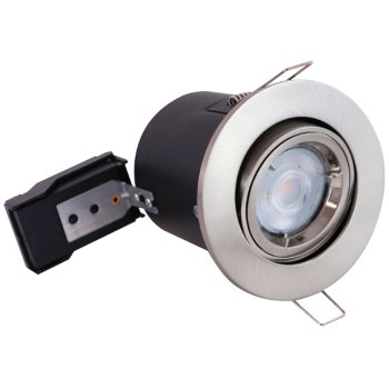 Selectric PushGlo Die-Cast Steel 50W Adjustable GU10 Downlight with Satin Chrome Bezel