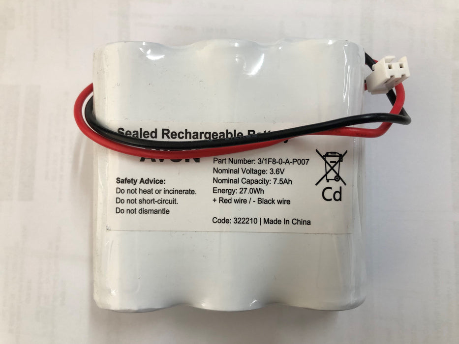 3/1F8-0-A-P007 NICD BATT PACK 3.6V 7500MAH P007 Emergency Batteries Easy Control Gear - Easy Control Gear