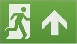 Running Man Legend (kit of 2) with Upward Facing Arrow for EMEXIT / EMLREC / EMLSUS / EMXST