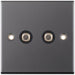 Selectric 5M Black Nickel 2 Gang Satellite Socket with Black Insert