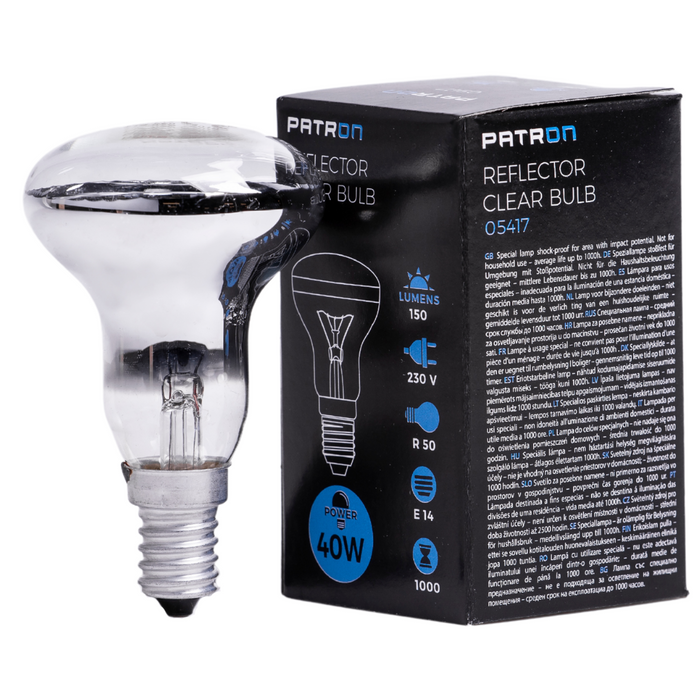 Patron - 05417 Reflector Bulb E14 40W R50 230V CL