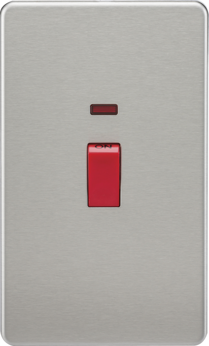 Knightsbridge SF8332NBC 45A DP Switch with Neon (2G size) - Brushed Chrome