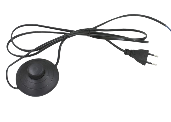 Thorgeon - 19040 Flat cable 3m, 2* 0,75 mm?? with foot switch and EU plug, black