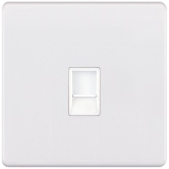 Selectric 5M-Plus Matt White 1 Gang RJ45 Socket with White Insert