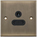 Selectric 5M Antique Brass 1 Gang 5A Round Pin Socket with Black Insert