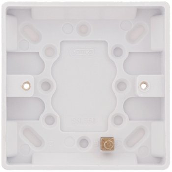 Selectric Smooth 1 Gang 16mm Surface Pattress Box with Earth