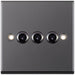 Selectric 7M-Pro Black Nickel 3 Gang 10A 2 Way Toggle Switch