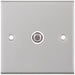 Selectric 5M Satin Chrome 1 Gang Satellite Socket with White Insert