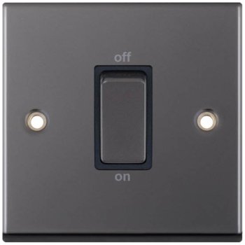 Selectric 7M-Pro Black Nickel 1 Gang 45A DP Switch with Black Insert