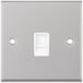 Selectric 7M-Pro Satin Chrome 1 Gang RJ11 Socket with White Insert