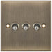 Selectric 5M Antique Brass 3 Gang 10A 2 Way Toggle Switch