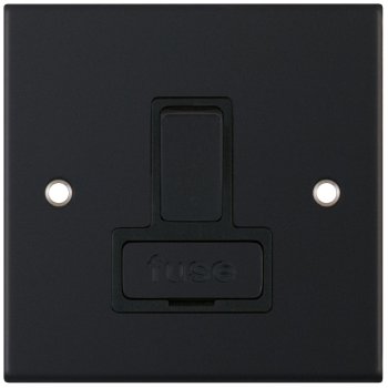 Selectric 5M Matt Black 13A DP Switched Fused Connection Unit with Black Insert