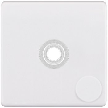 Selectric 5M-Plus Matt White 1 Gang Single Aperture Dimmer Plate with Matching Knob