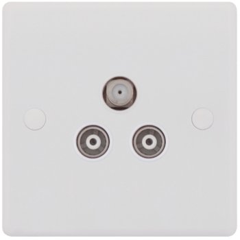 Selectric Smooth Triplex SAT/TV/FM Socket