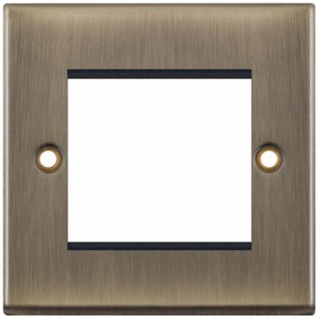 Selectric 7M-Pro Antique Brass 1 Gang Euro Plate with Twin Aperture