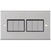 Selectric 5M Satin Chrome 6 Gang 10A 2 Way Switch with Black Insert