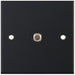 Selectric 5M Matt Black 1 Gang Satellite Socket with Black Insert